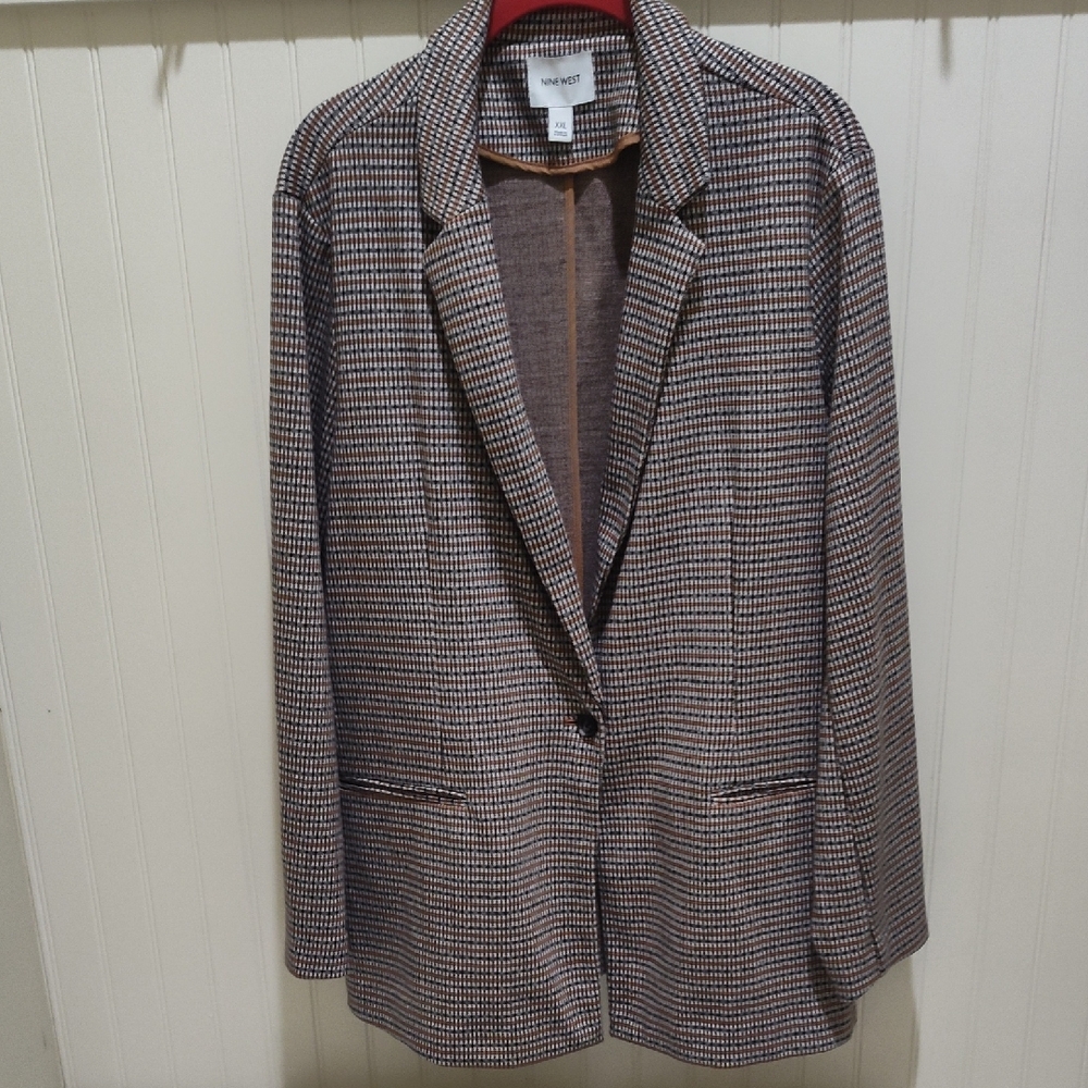 Nine West Women's Plaid Blazer